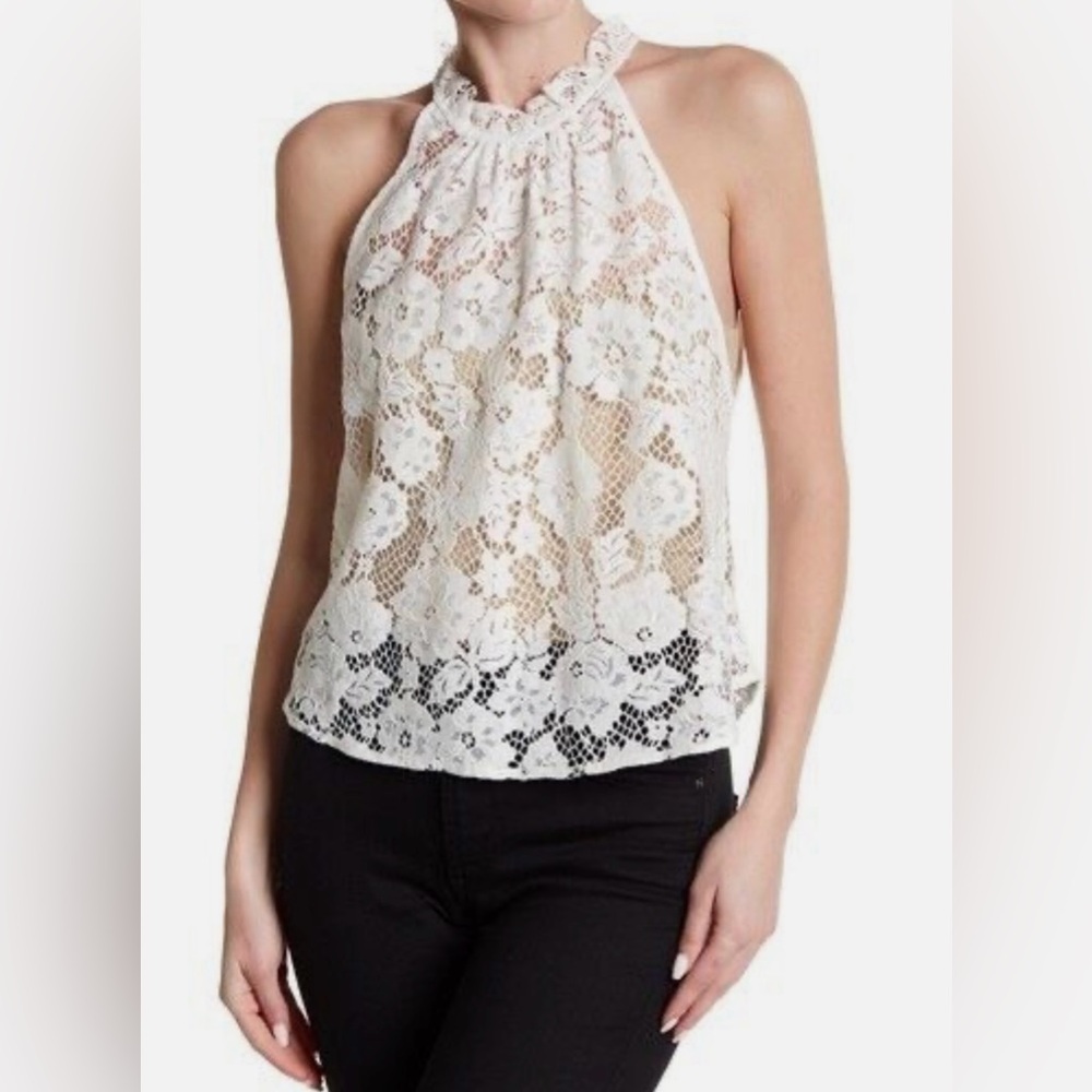 Free People Sweet Meadow Dreams Women's Ivory Lace Top